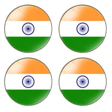 Imagem de HSQCEZ 4 peças de broche de bandeira da Índia redondo 2,5 cm, alfinetes de lapela crachá de lembrança para chapéu, mochila de roupas, acessórios de broche de bandeira indiana, lembrancinhas de festa,