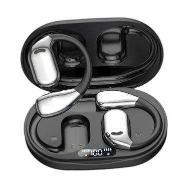 Imagem de AsrMyjcx Feardbuds do tradutor Earhooks de orelha abertos, desgaste confortável, controle de toque, fones de ouvido para os fones de ouvido para a viagem, Preto