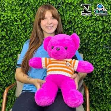 Imagem de Urso de Pelúcia 55cm Super Fofo com Zíper  Com Roupinha de Crochê - To