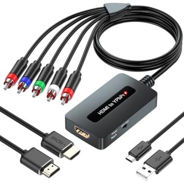 Imagem de Conversor HDMI para componente, conversor HDMI para YPbPr, conversor de componente HDMI para DVD/STB/PS3/PS4 para exibição em TV tradicional com entrada de componente (não suporta 4k)