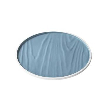 Imagem de Prato de mesa redondo de restaurante, prato de prato de porcelana de carne - 78019-10,8 azul e branco fosco