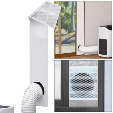 Imagem de Mxclimate Kit de vedação de porta deslizante para ar condicionado e secador portátil, kits de ventilação de janela com folha de alumínio refletor de calor de tela de proteção de folha, ajustável de
