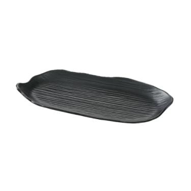 Imagem de Prato japonês para restaurante quente, prato de churrasco de porcelana fosca preta - 3135