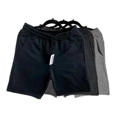 Imagem de Bermuda Masculina Moletinho Casual Homem - Agstho, Preto, G