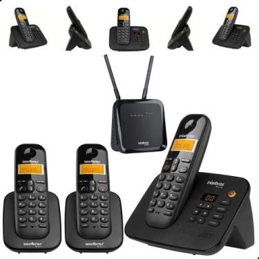 Imagem de Telefone Sem Fio Secretária Eletrônica 2 Ramal Para Chip 4g - Intelbra