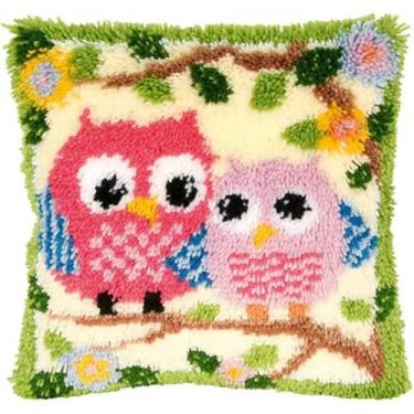 Imagem de Capa de travesseiro Latch Hook Kit GemJelry Animal Owl 42x42cm