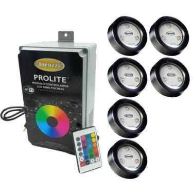 Imagem de Kit 6 Led Piscina JWAY20 9W Rgb + Controlador JMCW08 Jacuzzi