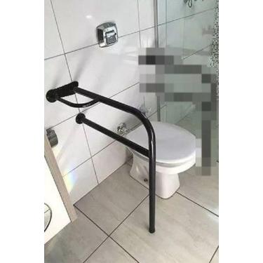 Imagem de Barra Segurança Lateral Apoio C Pé Banheiro Deficiente Idoso - Moveraç