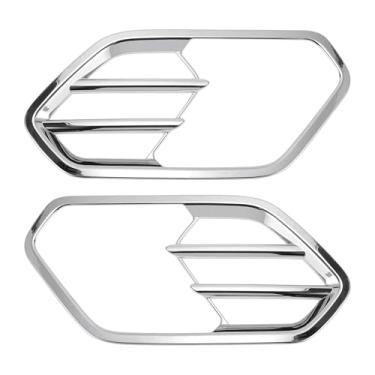 Imagem de Hihaha Acabamento da tampa do farol de neblina para Ford Escape 2017-2019 dianteiro esquerdo, dianteiro direito, tampa da lâmpada de neblina moldura ABS 1 par prateado