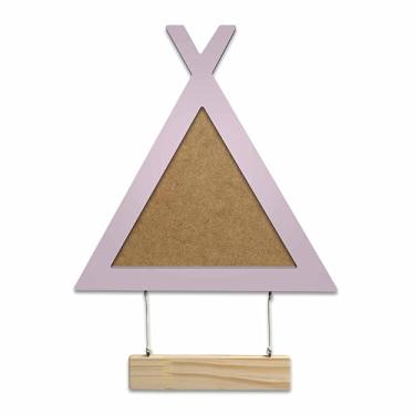 Imagem de kiaga.com.br, Porta Maternidade Para Amigurumi Em Mdf Moldura Cabana Colorida e Plaquinha Cor:Rosa Chá;Tamanho:20,5x23,7 cm