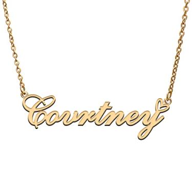 Imagem de RONKAH Colar de nome personalizado personalizado com coração colar de nome personalizado para mulheres colar de moda pessoal melhor presente para menina, mãe, filha, amizade, Natal, aniversário,