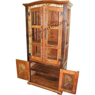 Imagem de Cristaleira Rústica Gold em Madeira de Demolição - Cód 245