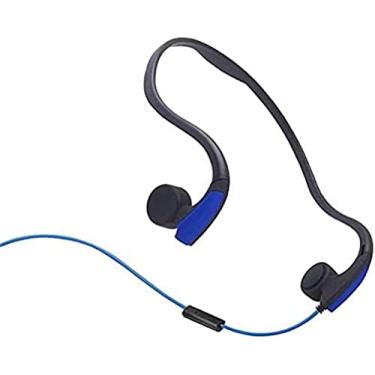 Imagem de Fones De Ouvido De Condução Óssea, Fones De Ouvido Externos De Condução Óssea Com Fio De Ouvido Aberto, Redução De Ruído Com Microfone, Para Corrida, Esportes, Fitness,Azul,Collector88