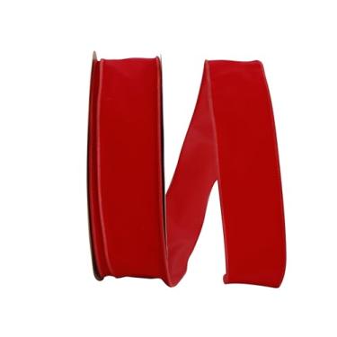 Imagem de Reliant Ribbon Fita de borda com fio merrowed de veludo, 5 cm x 47 m, vermelho quente