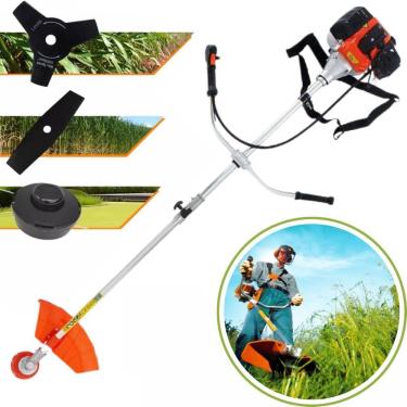 Imagem de Roçadeira Lateral a Gasolina TSAPER RG52CC 51,7cc Profissional com 2 Lamina Faca Ideal P/ Chácara, Mato Alto, Braquiária