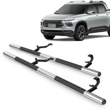 Imagem de Par Estribo Lateral Tubular 2.1/2" Cromado Montana 2023 A 2025 Aço Carbono Kit Fixação Incluso