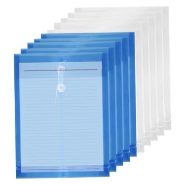Imagem de 10 envelopes de plástico pasta de arquivo de plástico de 33 x 25 cm com pastas de fecho de cordão para documentos, pastas à prova d'água para escola, escritório e casa.