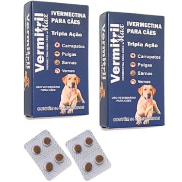 Imagem de Anti Carrapato Sarna Verme Pulga 8 Comp Mastigável 30/60kg Full - Vermitril Max