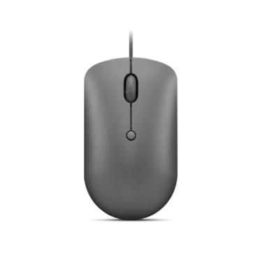Imagem de Lenovo Mouse de computador com conexão USB-C 540 com fio para PC, laptop, computador com Windows ou Chrome OS - design ambidestro - 4 botões - tamanho compacto - cinza tempestade