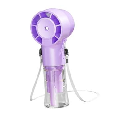 Imagem de WeiLaiKeQi Pulverizar fã de mão minimidificador de umidificador elegante 4 velocidades ajuste silencioso ventilador pessoal portátil para caminhar acampamento de, Tolet