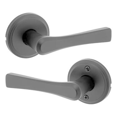 Imagem de Alavanca de passagem Katella com rosa redonda em preto fosco