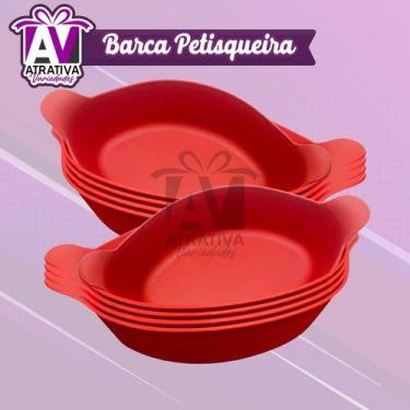 Imagem de Barca Petisqueira Canoa Kit 10 sortidas. - sem marca, VERMELHO