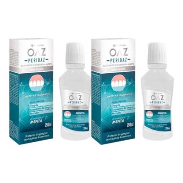 Imagem de Kit Enxaguante Bucal Perioaz Sabor Menta 2 Caixas 250ml Cada - EUROFAR