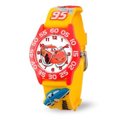 Imagem de Disney Relógio infantil W001509 "Time Teacher" Carros 3D com pulseira de plástico amarela