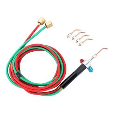 Imagem de NATGAI Kit de mini tocha de oxigênio, pistola de solda de mini tocha a gás, lanterna prática de acetileno de oxigênio a gás com mangueiras flexíveis para reparo de joias com 5 pontas de solda