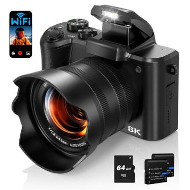Imagem de Câmera digital Fulealfly 8K 88MP WiFi Vlogging com 2 baterias