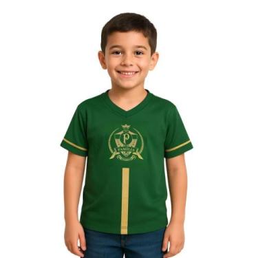 Imagem de Camiseta Infantil Palmeiras Dourada Oficial - Revedor, Tam 00, Verde