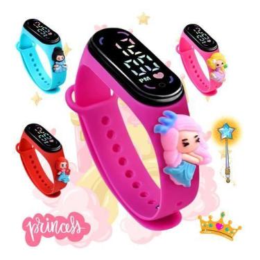 Imagem de Relógio Digital Led Infantil A Prova D'água Princesas Personagens Anim
