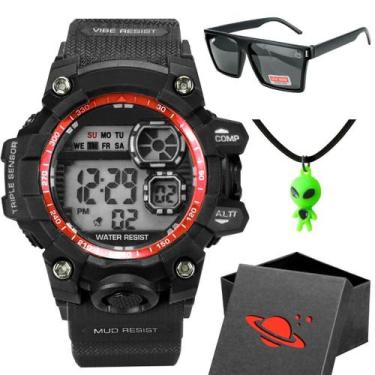 Imagem de Relogio Menino Digital Silicone Infantil Criança + Caixa - Orizom