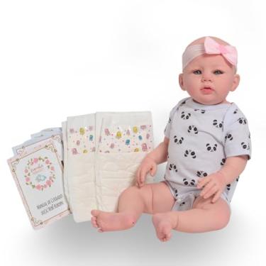 Imagem de Bebe Reborn Boneca Realista Linda Corpo de Silicone 48cm