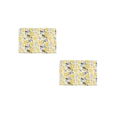 Imagem de Tapete de trabalho Montessori, 50 x 33 cm, conjunto de 2, à prova d'água, opções de padrão (floral amarelo e cinza)