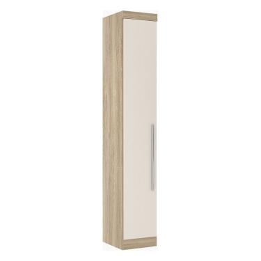 Imagem de Guarda Roupa Modulado 1 Porta 4 Prateleiras 38cm Master Luciane Móveis Avelã Rústico Com Areia