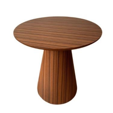 Imagem de Mesa Cone Lateral Laminada Em Madeira Natural Pau Ferro Linear Tampo 51 Cm Cor Marrom