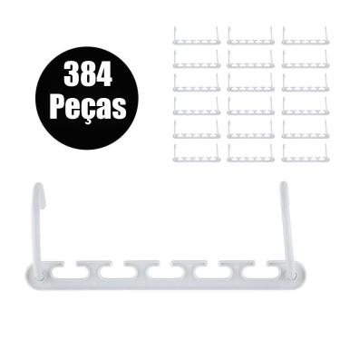 Imagem de Suporte Organizador Para Cabide 384 Peças Compacto Armario Roupas Guarda Roupa