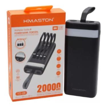 Imagem de Carregador Power Bank Com Luz Led Turbo 20.000mah Yd-06 H´maston Preto