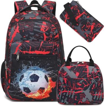 Imagem de LEDAOU Mochila Para Meninos, Mochilas Escolares, Conjunto De Adolescentes Com Lancheira E Estojo
