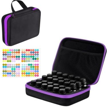 Imagem de BLIRITEL Organizador De Óleos Essenciais Eva, Estojo Rígido Para Transporte Com 30 Frascos, Caixas Capacidade 5 Ml, 10 Ml E 15 (Roxo)