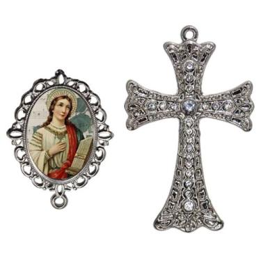 Imagem de Crucifixo Para Terço de Noiva Relicario Santa Cecilia Peças para Monta