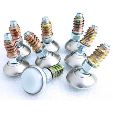 Imagem de shytick Niveladores De Móveis Com Pés Giratórios, Ângulo Ajustável Em Altura, Almofadas Ajustáveis Fundo Nylon Para Mesa, Cadeira E Pernas - Pacote 8, Kits Inserções Porca 1/4 A 20 (Nylon 1/4")