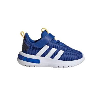 Imagem de adidas Tênis infantil unissex Racer Tr23 (criança pequena), Azul royal/branco/amarelo utilitário, 21