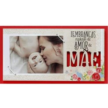 Imagem de PORTA-RETRATO DUPLO RECORTADO COM ELÁSTICO LEMBRANÇAS REPLETAS...MĂE 15,5X30,5