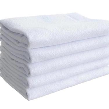 Imagem de Pano de Chão, Kit 5 Panos de Chão, Saco Alvejado, 100% Algodão, Reutilizável e Ecológico, Tamanho Grande 45X70cm, Grosso e Encorpado Ideal Para Limpeza Pesada