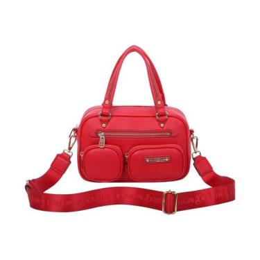 Imagem de Bolsa Feminina Bowling Média Fellipe Krein FK607 Pockets, Vermelho