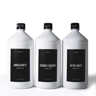 Imagem de Kit Frascos Potes Organizadores para Lavanderia 1 litro - Bemhaus