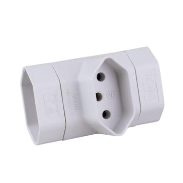Imagem de Adaptador 3 Saídas 2P+T Ilumi 12250 Cinza