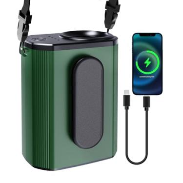 Imagem de Minlebao Ventilador de cintura portátil pessoal, motor sem escovas de 4 velocidades 18.000 RPM, ventiladores de pescoço que sopram ar frio até 20 horas de trabalho, ventilador de cinto compacto